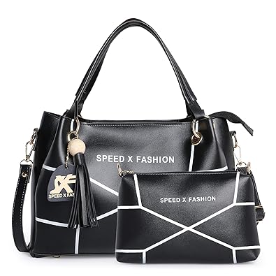 Speed X Fashion Womens Hand Held Bag With Combo (Black Colour)