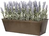 GreenBrokers Artificial Lavender in Rustic Tin Planter 45cm Window Box view 2