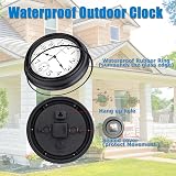 Crosstime Outdoor Clock 12 Inch Bronze Waterproof Thermometer Wall Clock view 4