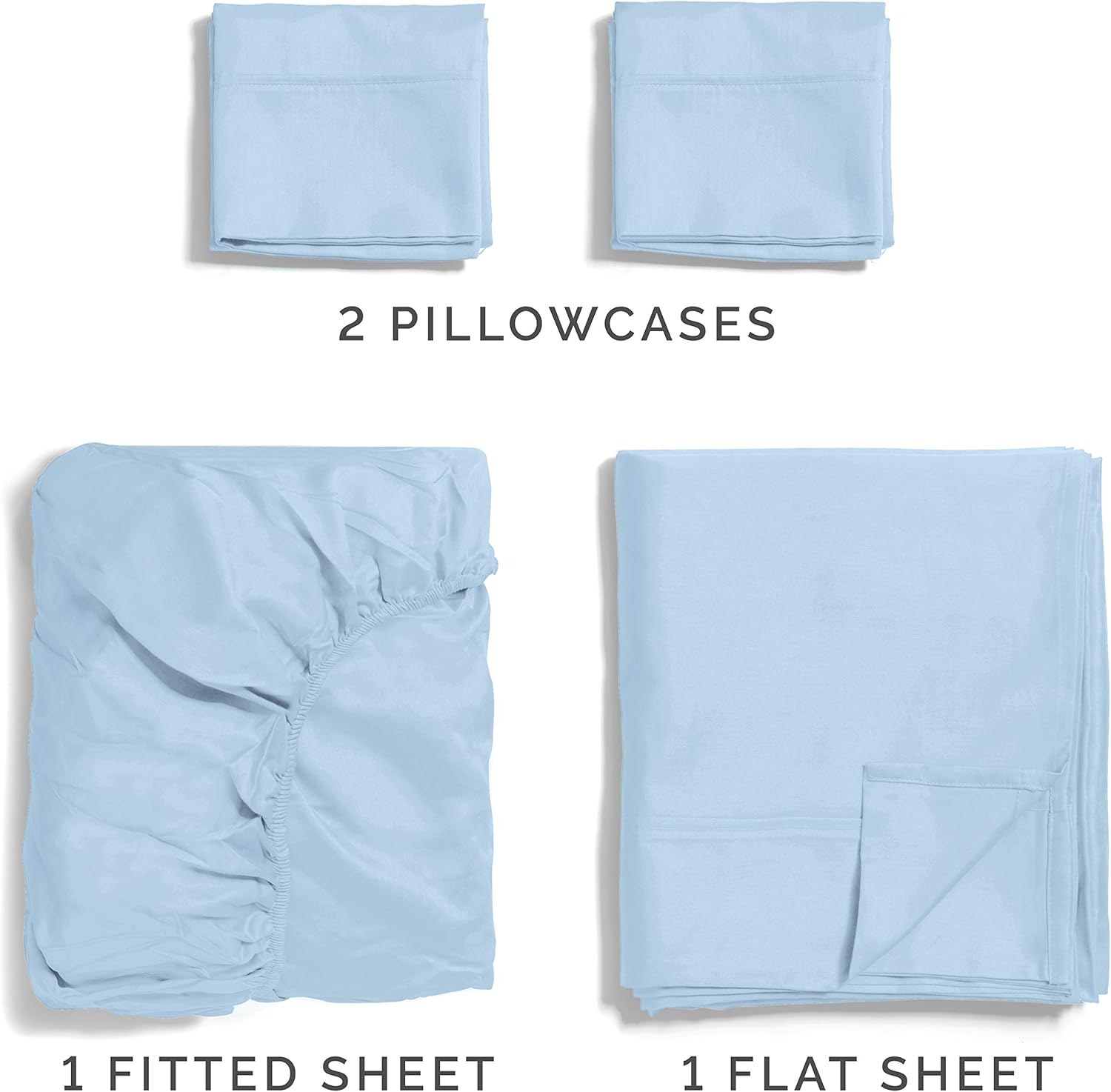 100% Cotton Twin XL Size Sheets Blue (3pc) Silky Smooth, Cooling 400 Thread Count Long Staple Combed Cotton Twin XL Sheet Set – 400TC High Thread Count Twin XL Sheets Twin XL Bed Sheets Cotton: Home & Kitchen