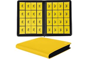 MORABTO Premium 1000+ Pockets Card Binder,16 Pockets Trading Card Binder Ringless Side Loading Trading Card Album Folder for TCG -Yellow