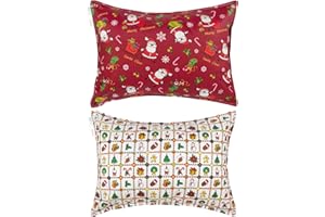 ALVABABY Toddler Pillowcases 2 Pack Organic Cotton Kids Pillow Cover Fit 13"x 18" or 12"x16" Envelope for Girl Boy Sleepy Travel(Pillowcase Only)