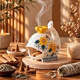 Handmade Ceramic Goldfish Palo Santo Holder, Sage Incense Holder w/Chimney | Hand-Painted Incense Burning, Energy Cleansing, Yoga Home Decor, Meditation & Aromatherapy, Unique Zen Gift for Women