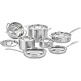 CUISINART MCP-12NCC MultiClad Pro Stainless Steel 12-Piece Cookware Set, Silver