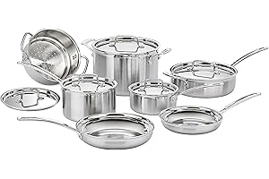 Cuisinart MultiClad Pro 12-Piece Stainless Steel Pots and Pans Set (MCP-12NCC)