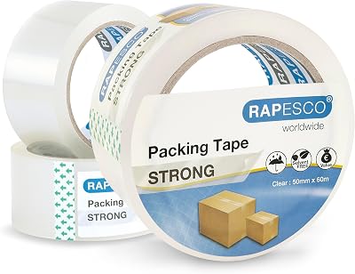 Rapesco 1751 Strong Packing Tape 50mm x 60m Clear Pack of 3