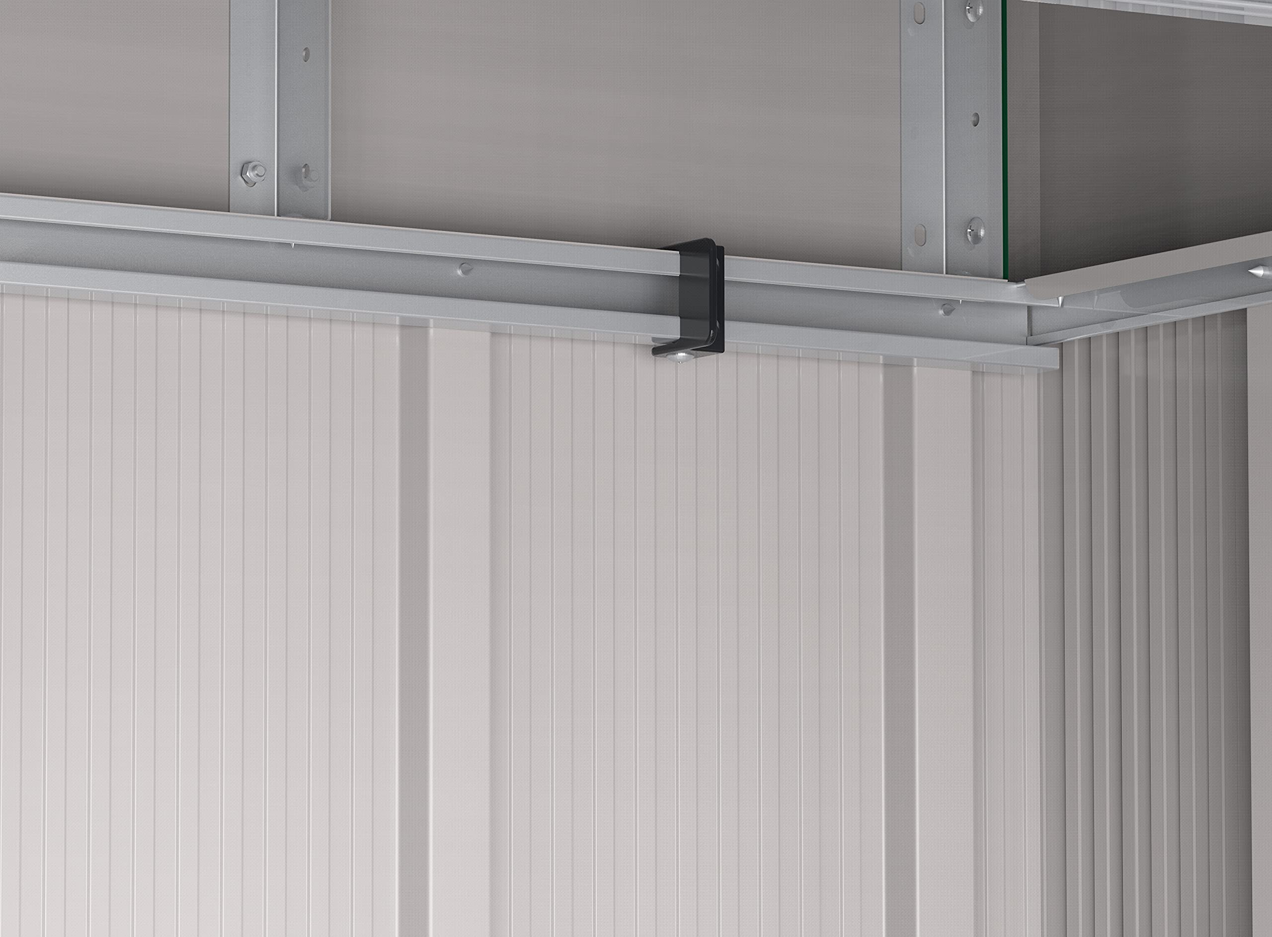 Duramax ECO 6 x 4 (2.17 m²) Metallgerätehaus mit Steildach, Gartenhaus aus feuerverzinktem Metall - Geräteschuppen, robuste und verstärkte Dachkonstruktion, wetterfester Metallschuppen, Anthrazit 8