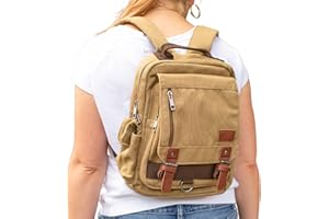 BoxDog Matching Dog Backpack and Human Backpack Set | Travel Camping Hiking Canvas and Leather Dog Backpack | Dog Park Backpack and Dog Saddlebag (Human Backpack, One Size Fits All)
