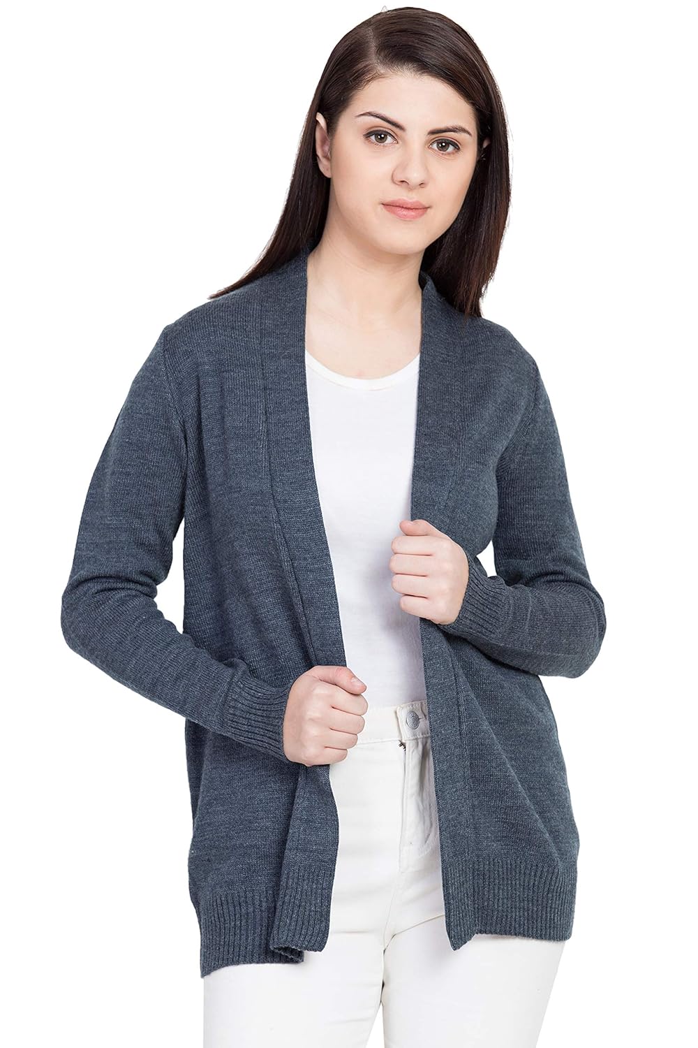 boxymoxy front open full sleeves blue sweater cardigan for girls & women