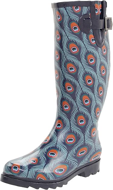peacock rain boots
