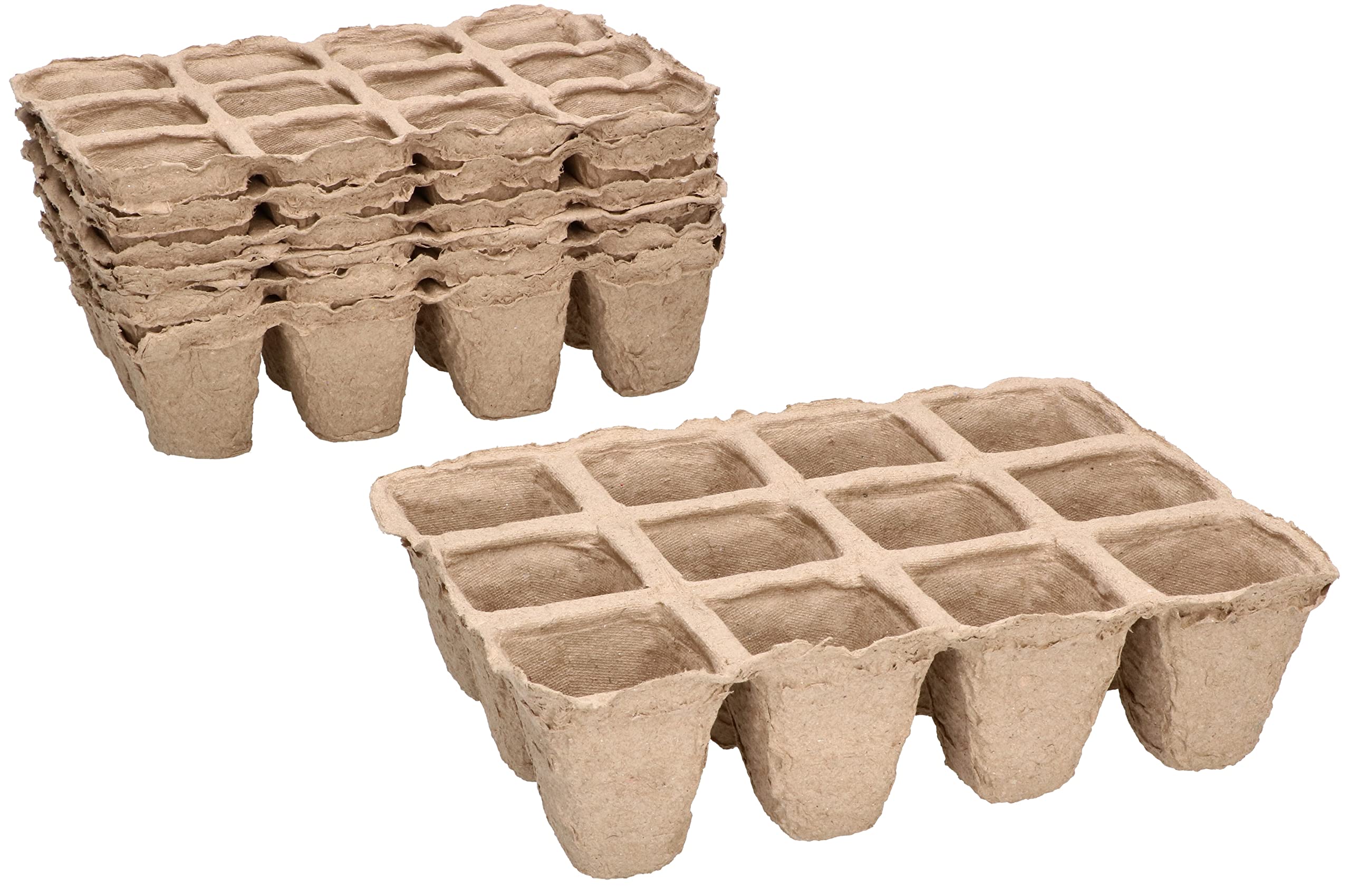 KOTARBAU® 120 Peat Cultivation Pots Biodegradable Pack of 10 Peat Pots 15.5 x 11 x 5 cm Beige