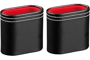 Philos leatherette dice shakers - Pack of two - Decorative white stitching and noiseless, velour interior - Dice cup set for 