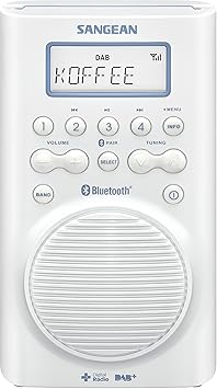 Sangean H-205D BT Wasserdichtes Duschradio (Bluetooth, DAB+, UKW-RDS, wasserdicht nach JIS7) weiß