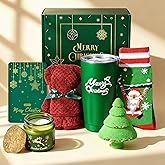 Honxicur Christmas Gifts for Women Men,Merry Christmas Gifts for Female Friends,Relaxing Bath Gifts Box Scented Candles Insulated Wine Tumbler Gifts Set for Wife Best Friend Sister Mom