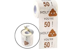 WINOO DESIGN Happy 50th Birthday Gifts for Men Women, 3-Ply Toilet Paper Roll, 50th Birthday Toilet Paper, Gag Funny Birthday Gift Novelty for 50 Birthday Party Decorations