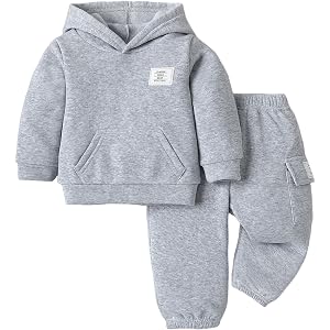 Twosya Toddler Baby Boy Clothes Long Sleeve Hoodie Sweatshirt Solid Sweatsuit Jogger Set Infant Boys Fall Winter Outfit