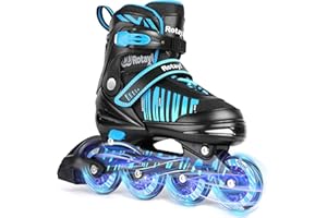 Rotayi Adjustable Inline Skates for Kids and Adult, Full Light Up Wheels Roller Skates Blades for Boys Girls, Beginner Blades