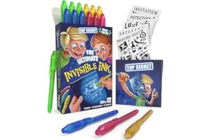 STICKY LIL FINGERS Sticky Lil Finger Invisible Ink Pens and Notebooks Set - Disappearing Ink Pen for Kids - Spy Pens for Kids Invisible Ink - Magic Pens for Kids - Invisible Ink Pens with UV Light for Kids UV Pen Light