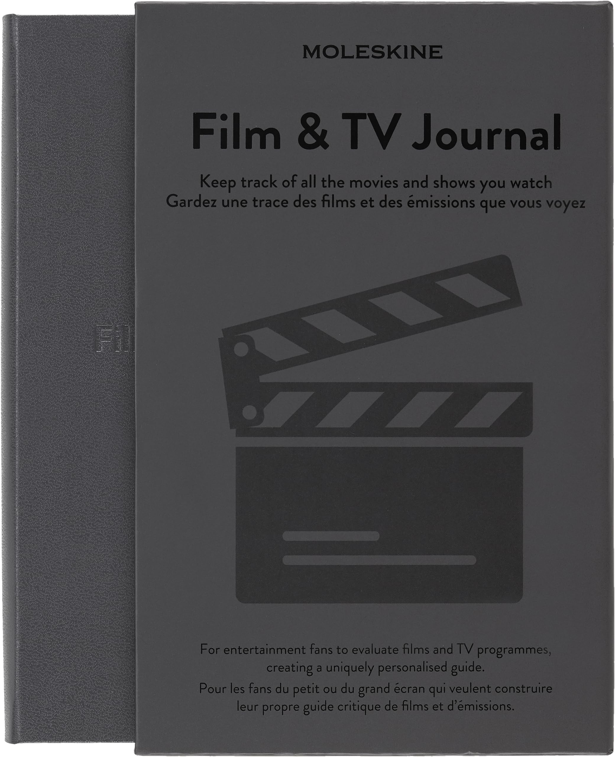 Moleskine Film & TV Journal, Notebook for Cinema, Film and TV Series Enthusiasts, Film Review Notebook With Introduction to the History of Cinema, Hard Cover, Grey Colour, 400 Pages