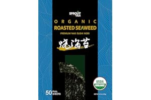 Sprout Talk Premium Organic Roasted seaweed Sushi Nori-50 Full Sheets