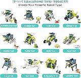 ACELIFE Solar Robot Kit 12-in-1 STEM Toy 190 Parts Age 8-12 Green view 2