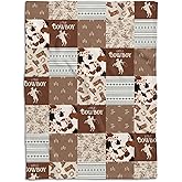 Western Blanket, Western Decor for Nursery Room, Baby Blankets for Boys Girls, Cowboy Baby Blankets, Western Baby Stuff, Soft Warm Lightweight Nursery Bed Blanket for Newborn Toddlers (04, 30x40 in)