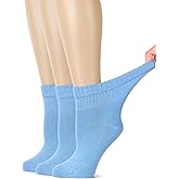 Hugh Ugoli Women's Rayon Ankle Loose Fit Diabetic Socks, Soft, Seamless Toe, Wide Stretchy, Non-Binding Top, 3-6 Pairs