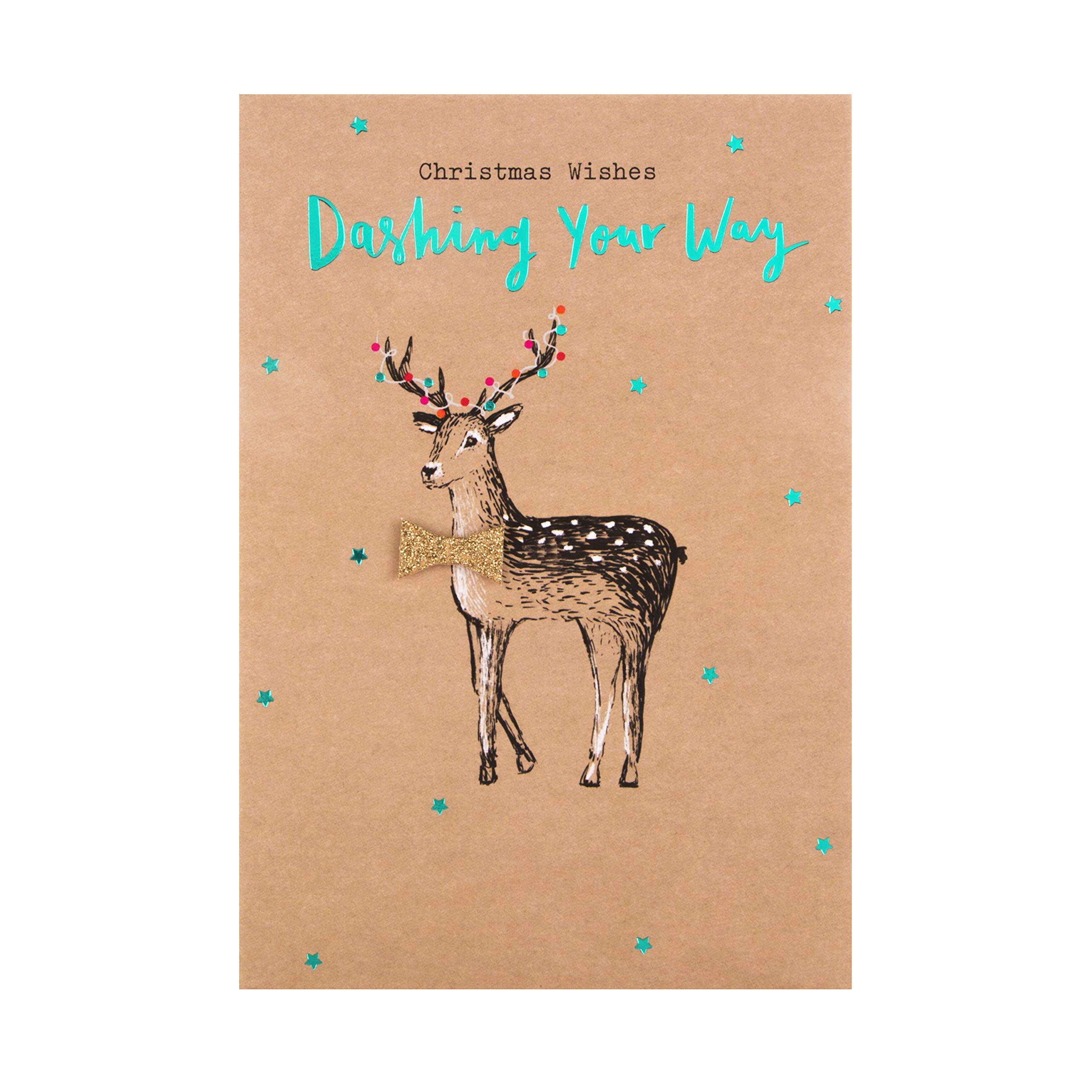 Hallmark Christmas Card - Reindeer with Bow-Tie Design