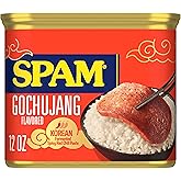 SPAM Gochujang Canned Meat, Protein Food, Shelf Stable Food, 12oz x8 | Pork. Bulk Canned Food. Breakfast Meat, Lunch Meat. Great for Eggs, Rice, Ramen, Stir Fry, Musubi, Camping Food