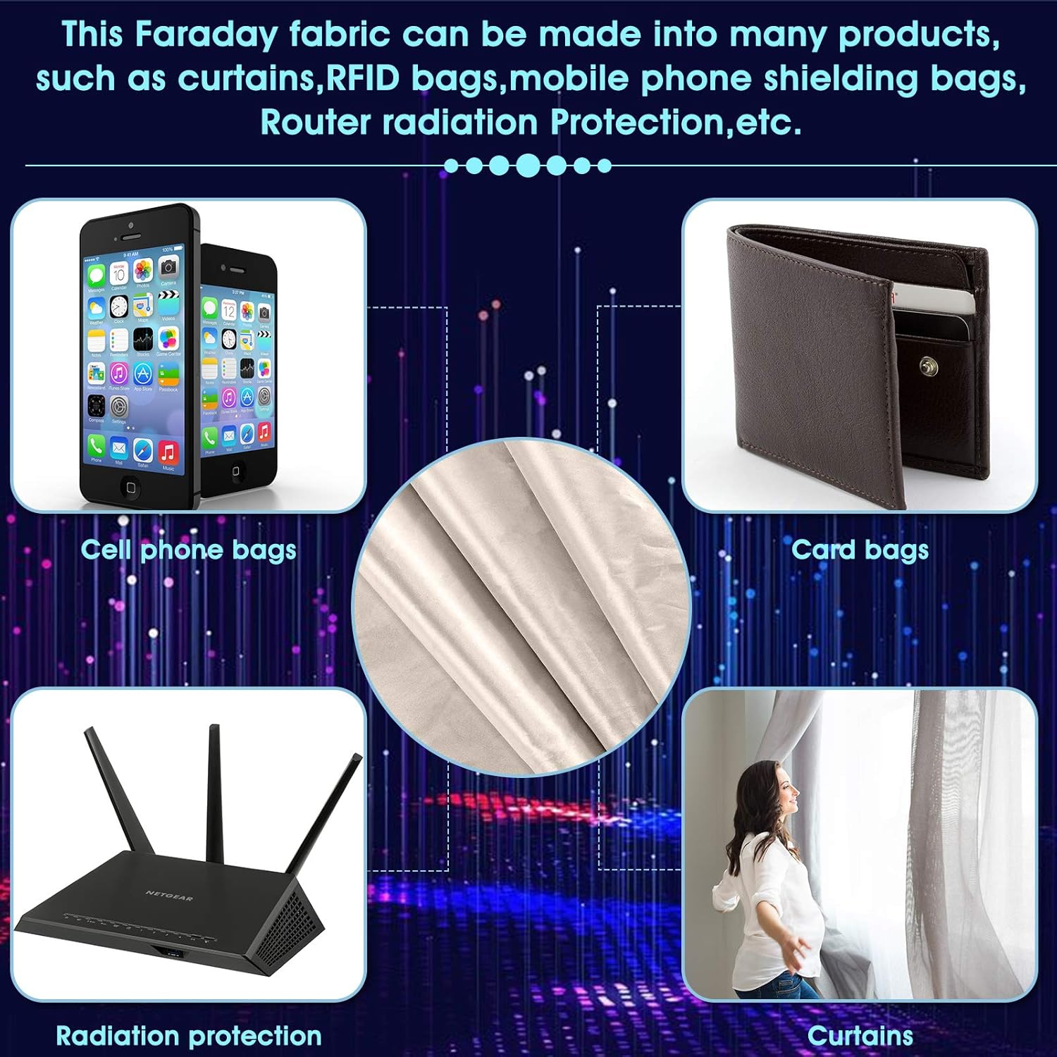 EMF Shielding Fabric EMF Faraday Fabric Nickel Copper Protection Fabric Faraday Tape for Anti Radiation, Anti Static, Anti Theft Swipe Card, EMI Isolation, Signal Blocking, 79 x 42.5 Inch: Industrial & Scientific