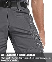 Zoofly Mens Tactical Pants Elastic Waist Water