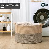 TIMEYARD Extra Large Laundry Hamper Woven Basket 55x55x35cm Black Jute view 5