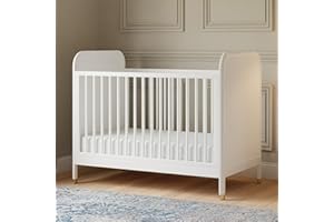 Namesake Brimsley Tambour 3-in-1 Convertible Crib in Warm White, GREENGUARD Gold Certified