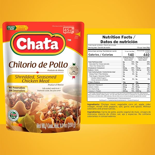 CHATA MEXICAN CHICKEN CHILORIO, READY TO EAT, 8.8 OZ