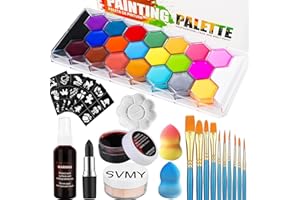 AOLIKOKO 22 Color Face & Body Paint Palette, Halloween Makeup, Professional Face Painting Kit, Ideal for Cosplay, Party, SFX, Arty Stage Makeup