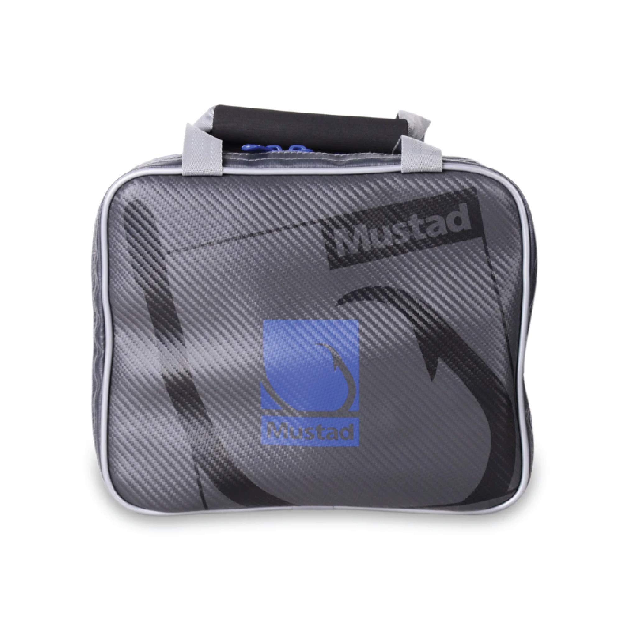 Photo 1 of Mustad Rigger Bag, 10"x8"x2.5" Water-Resistant Double Rigger Wallet with Organizer Pockets & Rear Velcro Straps, Fishing Essentials Gear Bag, 500 Denier Tarpaulin Nylon (Double - 20 inner pockets)