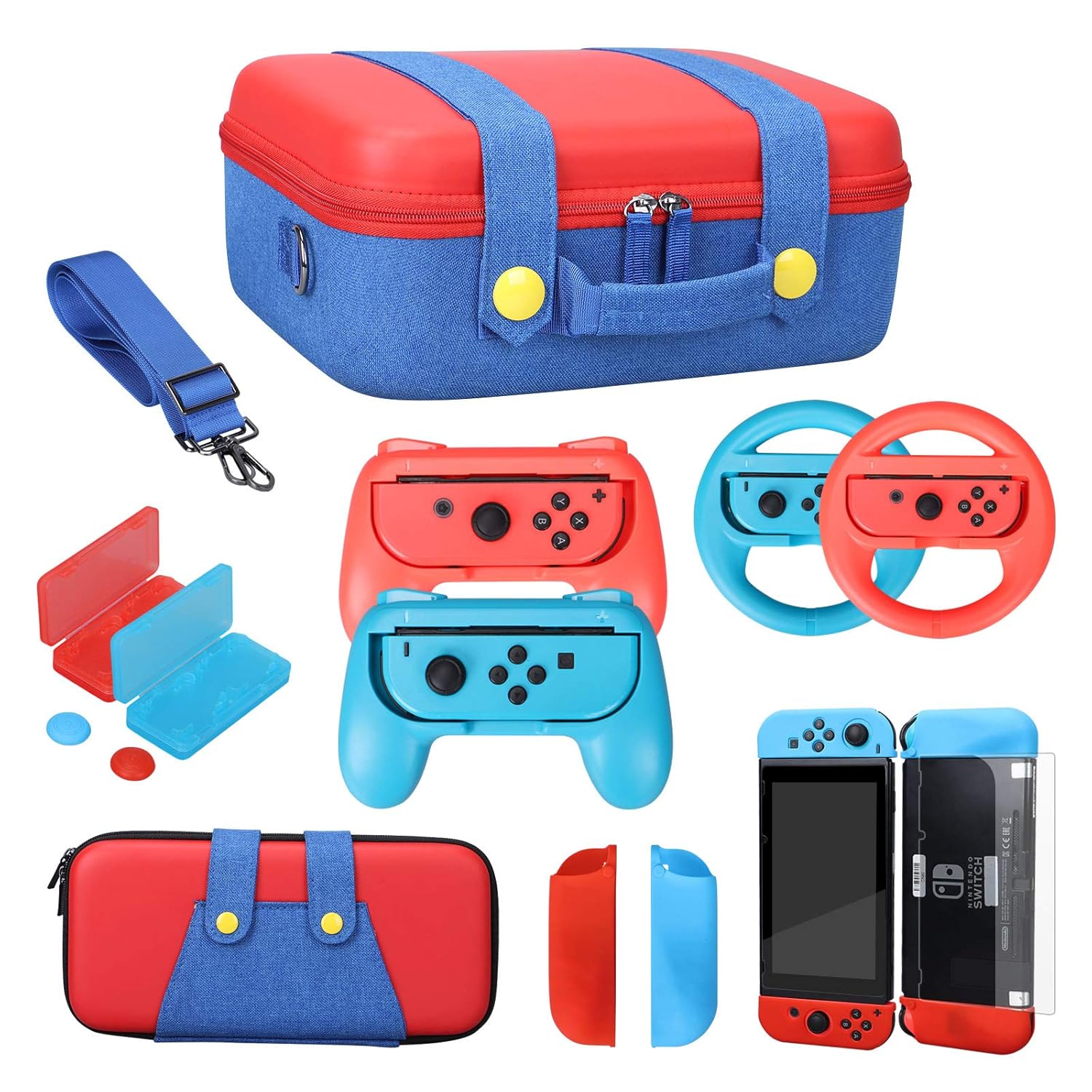 Amazon.com: 13 in 1 Trave Carrying Storage Case Kit for Nintendo Switch