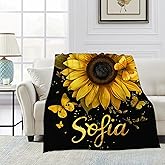 Boho Butterfly Blanket Gfits for Women Men Kids Sunflower Throw Blankets Soft Lightweight for Home Decor Couch Bed Sofa 40x50 Inches
