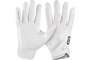 Grip Boost Football Gloves - Solid Stealth 6.0 Boost Plus Sticky Technology - Adult and Youth Football Gloves for Wide Receiver - Men's and Boys Sizes