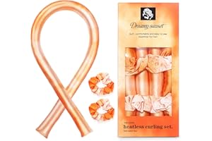 TOEAH Satin Heatless Curling Set - Hair Rollers for Heatless Curls Heatless Hair Curlers & Hot Rollers Hair Curlers to Sleep in Heatless Curling Rod Headband Heatless Curler （Dreamy Sunset）