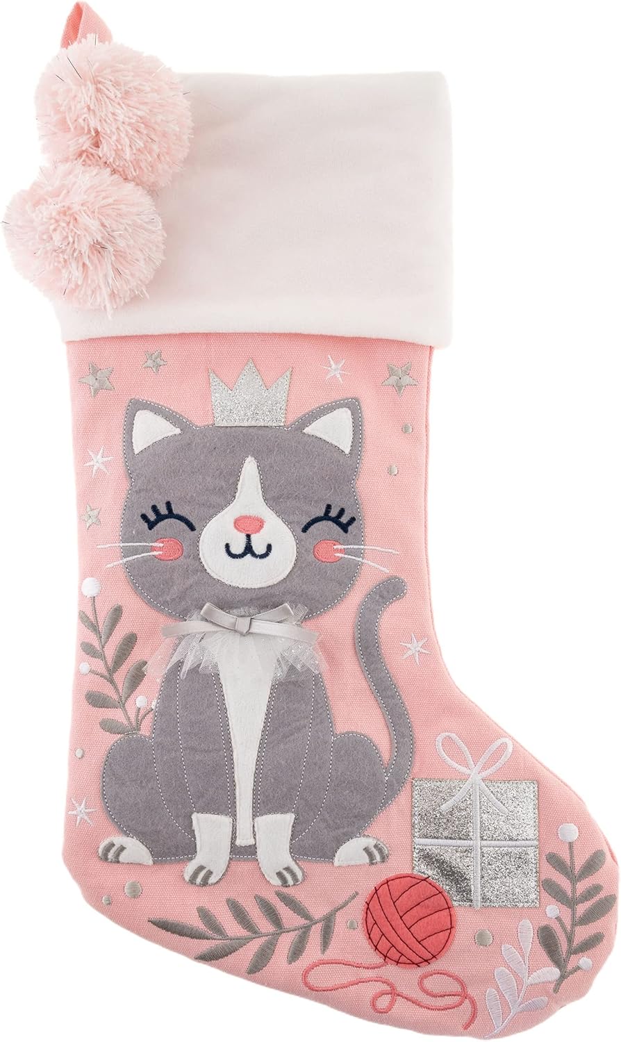 Stockings & Holders - Stephen Joseph, Holiday Embroidered Stocking, Mantle Hanging Stocking for Kids