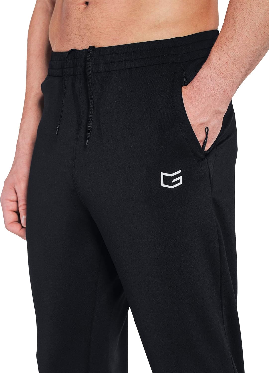 G Gradual Men's Sweatpants with Zipper Pockets Tapered Track Athletic Pants for Men Running, Exercise, Workout: Clothing