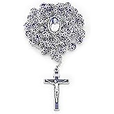 Mondo Cattolico Rosary Beads catholic for Women and Men from Vatican, Pope Francis's Glass Rosary with Filigree Beads - Perfect Catholic gifts