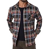 Braroz Mens Stretchy Knit Plaid Shirt Long Sleeve Button Down Shirts Casual Western Cowboy Tops