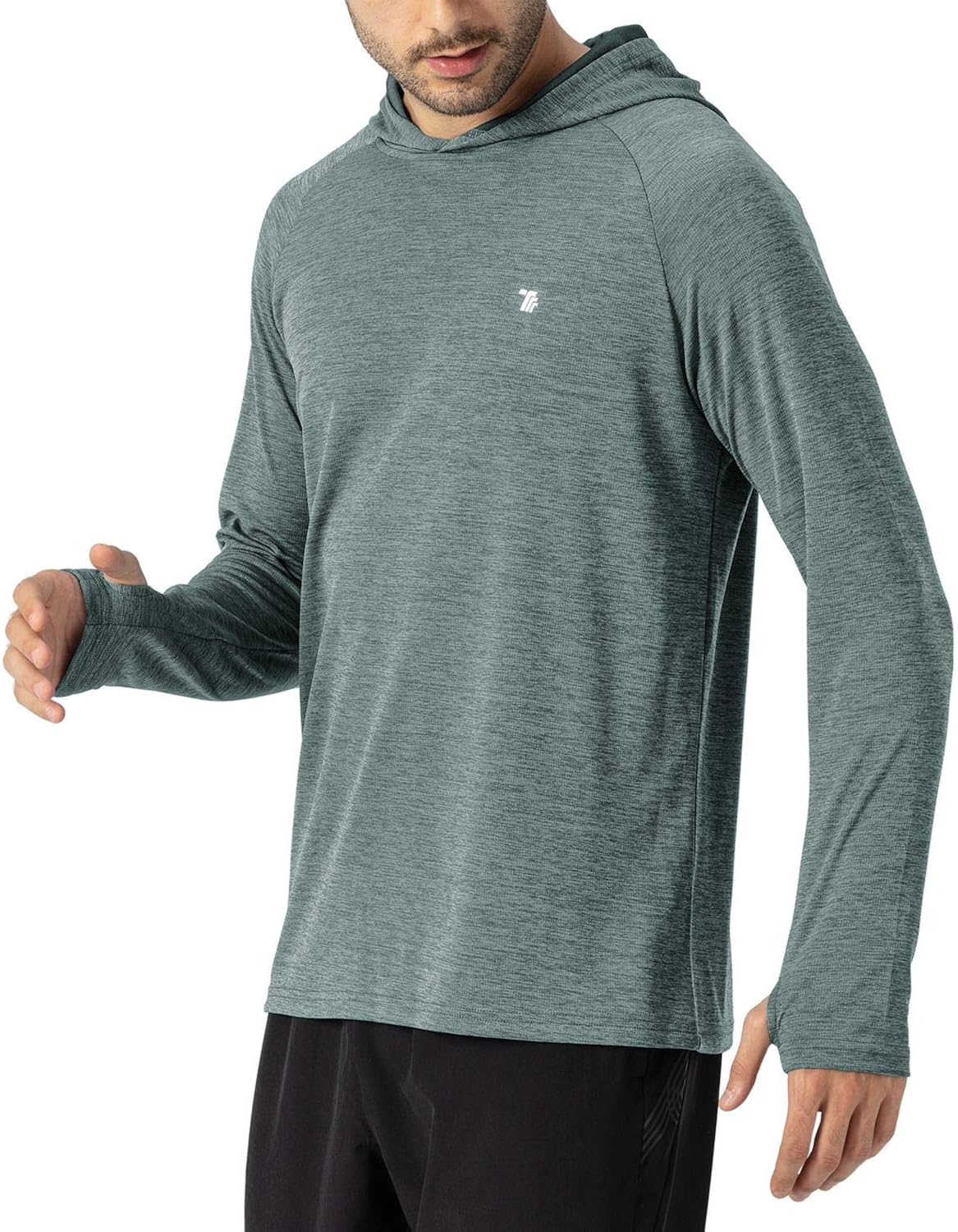 Rdruko Men's Active Gym Muscle Bodybuilding Long Sleeve Hoodies Workout Running Hooded Sweatshirts: Clothing