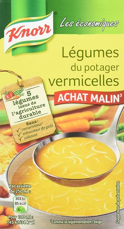 Knorr Soupe Les Economiques Legumes Du Potager Vermicelles 50 Cl Lot De 6 Amazon Fr Epicerie