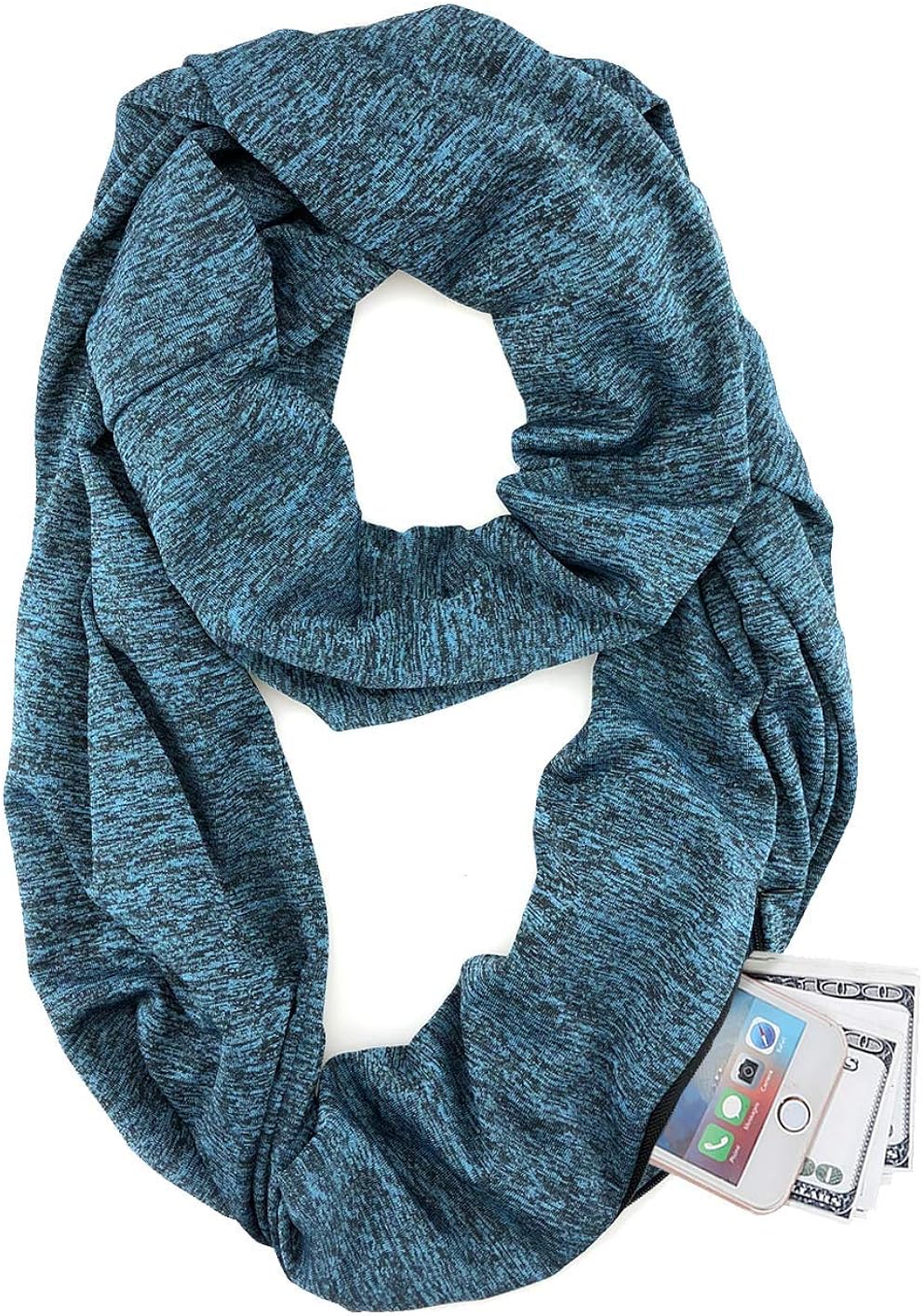 Fashion Infinity Scarves With Zipper Pocket For Women Men Novelty