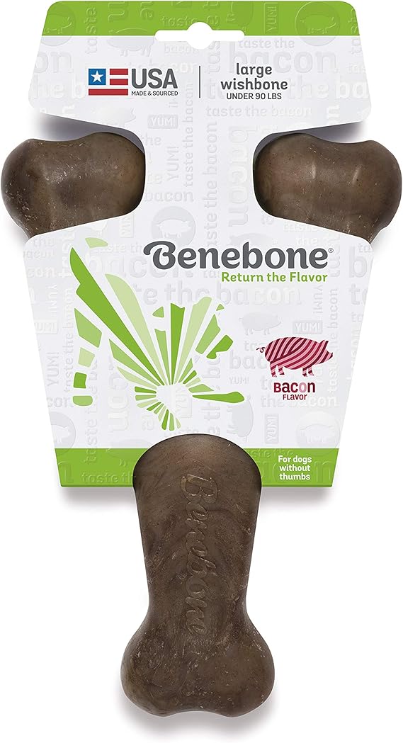 Benebone Multipack Benebone Wishbone Dog Chew Toy Real Bacon