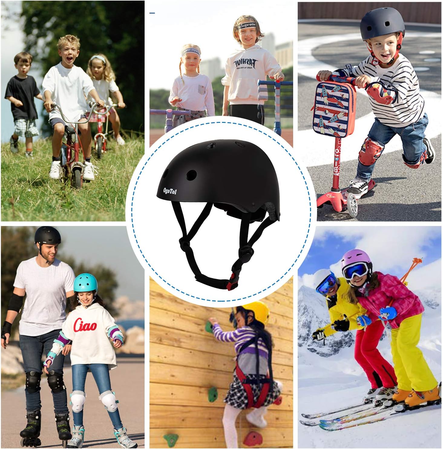 Kids Helmet Toddler Bike Helmets Adjustable Kids Helmet CPSC Certified Multi-Sport Safety Cycling Skating Scooter Helmet for Ages 3-8 Boys Girls (Black) : Sports & Outdoors