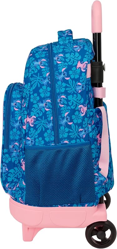 STITCH LILO - Mochila grande com rodas, compacta, removível, ideal para crianças de diferentes idades, confortável e versátil, de qualidade e resistência, 33x22x45 cm
